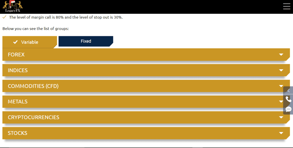 Assets of the Legacyfx app