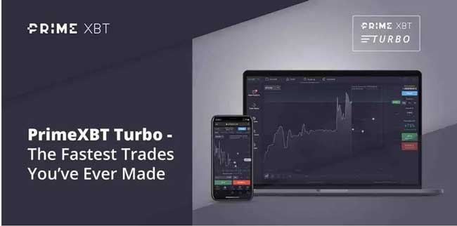 Screenshot that shows information about the PrimeXBT Turbo platform on the PrimeXBT website